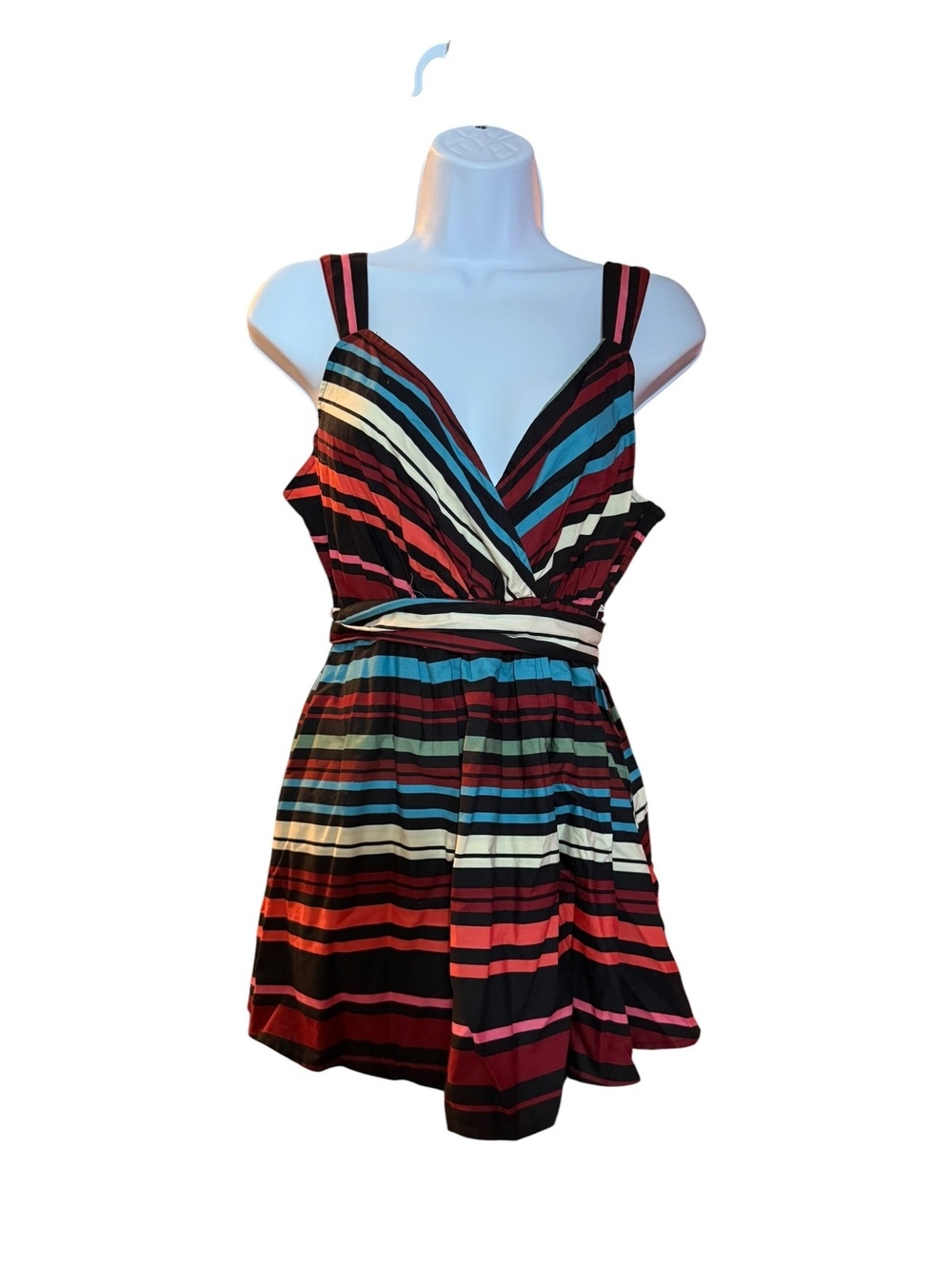 Cute Striped Cotton Summer Top with Tie Waist